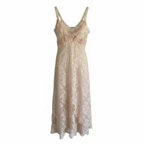 Claire Pettibone Vintage Elegant Lace Slip Dress Gown Lingerie Baby Doll Dress S